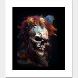 Spooky Evil Clown Skull Posters and Art